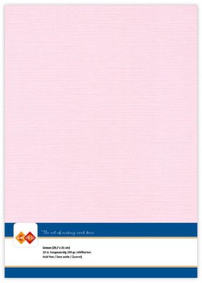 Card Deco A4 Linen Cardstock Light Pink (10 sheets)