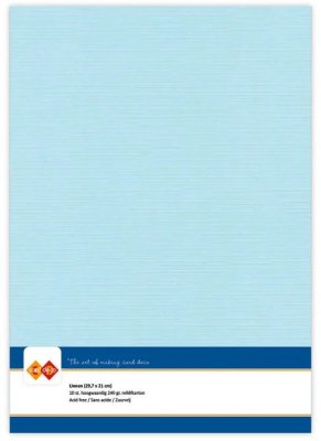 Card Deco A4 Linen Cardstock Pack - Baby Blue (10 sheets)