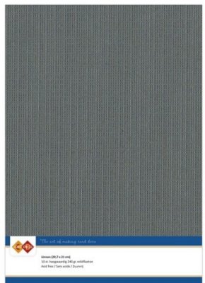 Card Deco A4 Linen Cardstock Pack - Dark Grey (10 sheets)