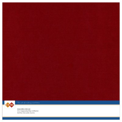 Card Deco 12"x12" Linen Cardstock - Burgundy (10 sheets)