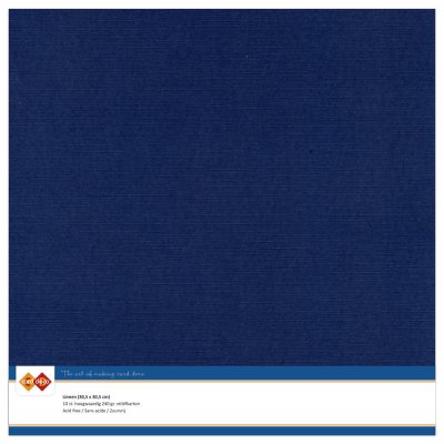 Card Deco 12”x12” Linen Cardstock - Dark Blue (10 sheets)