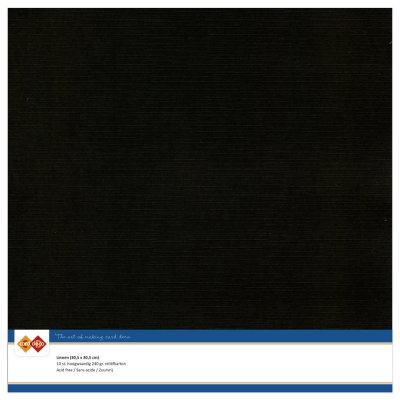 Card Deco 12”x12” Linen Cardstock - Black (10 sheets)