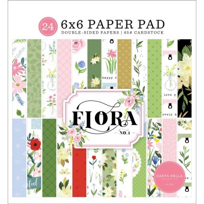 Carta Bella 6"x6" Double-Sided Paper Pad - Flora No. 4 (24 sheets)