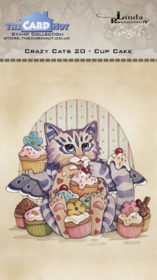 The Card Hut 6"x4" Clear Stamp Set - Crazy Cats Cup Cake
