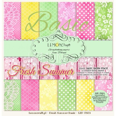 Lemoncraft 12"x12" Basic Paper Collection - Fresh Summer (12 papers)