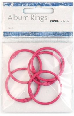 Album Rings Split Metal Medium - Pink (5 pack)