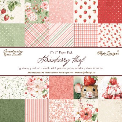 Maja Design 6x6" Paper Pack - Strawberry Thief (33 ark)