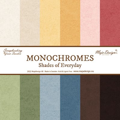 Maja Design Shades of Everyday Monochromes 12"x12" Hel kollektion (6 st papper)