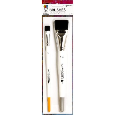 Dina Wakley Media Stiff Bristle Brushes 1.5" & 0.5" (2 pack)