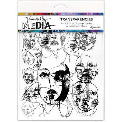 Dina Wakley 8.5"x10.75" Media Transparencies - Abstract Portraits Set 1 (6 pack)
