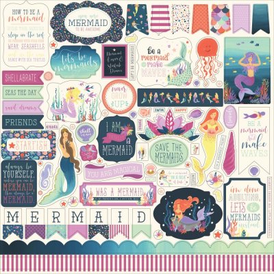 Echo Park 12”x12” Element Sticker Sheet - Mermaid Dreams