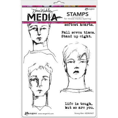 Dina Wakley 6"x9" Media Cling Stamps - Strong Men