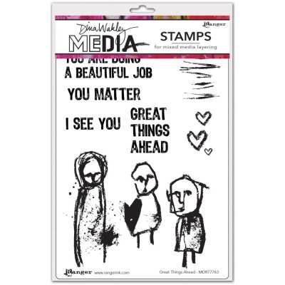Dina Wakley Media 6"x9" Cling Stamps - Great Things Ahead
