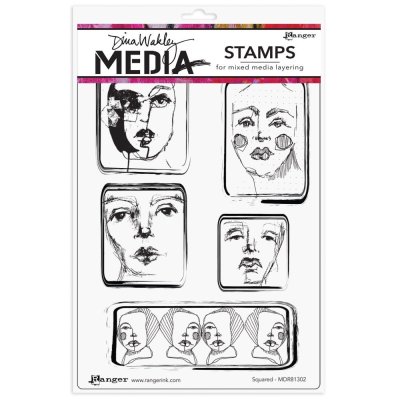 Dina Wakley Media 6"x9" Cling Stamps - Squared
