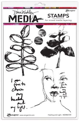 Dina Wakley Media 6"x9" Cling Stamps - Healing And Light