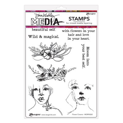 Dina Wakley MEdia Cling Stamps - Flower Crowns