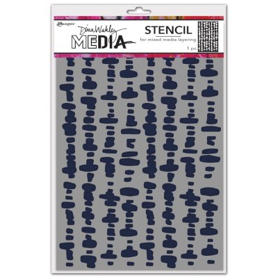 Dina Wakley 9"x6" Media Stencils - Dash Columns