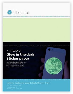 Silhouette Printable Sticker Paper - Glow-In-The Dark (2 pack)