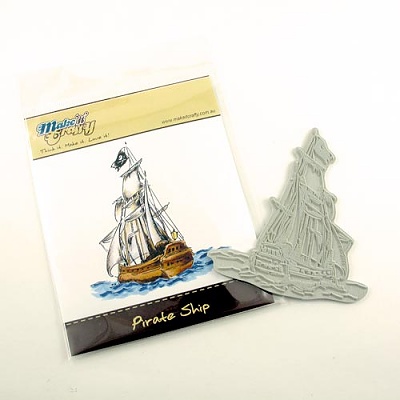 Make It Crafty - Pirate Ship Unmounted Rubber Stamp