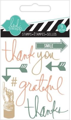 Heidi Swapp Mixed Media Clear Mini Stamps - Thank You