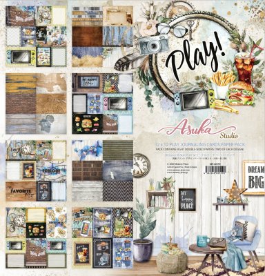 Asuka Studio Memory Place 12”x12” Paper Pack - Play! Journaling Cards (8 sheets)