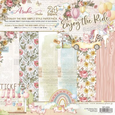 Asuka Studio Memory Place 6”x6” Paper Pack - Enjoy The Ride Simple Style (24 sheets)