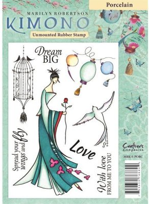 Crafters Companion Kimono Unmounted Rubber Stamp - Porcelain