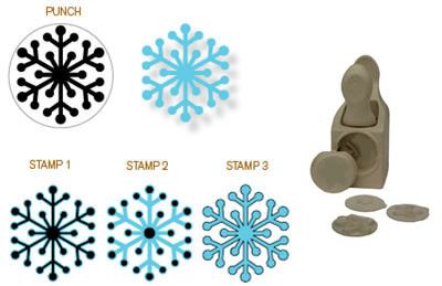 Martha Stewart Stamp And Punch Set - Polar Snowflake