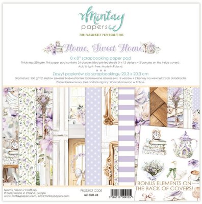 Mintay 8”x8” Scrapbooking Paper Pad - Home Sweet Home (24 sheets)