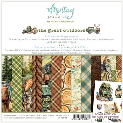 Mintay Papers 6"x6" Paper Pad - The Great Outdoors (24 sheets + 2 bonuses on the inside covers)