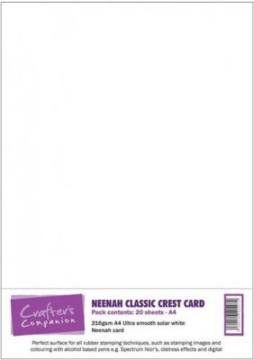 Crafters Companion Neenah Classic Crest A4 Card Pack - Solar White (20 sheets)