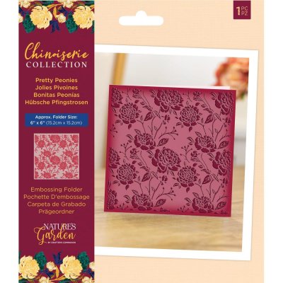 Crafters Companion Embossing Folder - Chinoiserie Collection Pretty Peonies