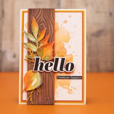Crafter's Companion 3D Embossing Folder - Thankful & Blessed Wood Bark