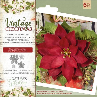 Crafters Companion Dies - Vintage Christmas Poinsettia Perfection