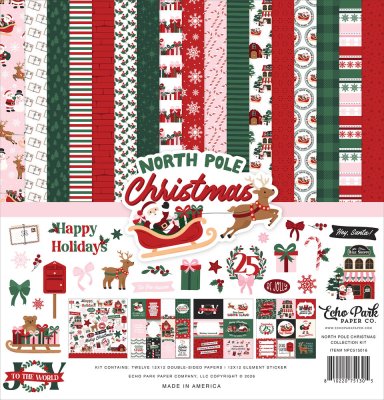 Echo Park 12”x12” Collection Kit - North Pole Christmas (13 sheets)