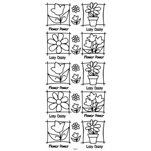 Anitas Peel Off Outline Stickers Flowers In Frame Silver