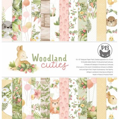 Piatek13 12”x12” Maxi Creative Paper Pad - Woodland Cuties (12 sheets)