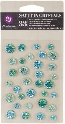 Prima Say It In Crystals Adhesive Gem Dots - Mineral (33 pack)