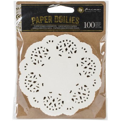 Prima Marketing 4" Paper Doilies - Round White (100 pack)