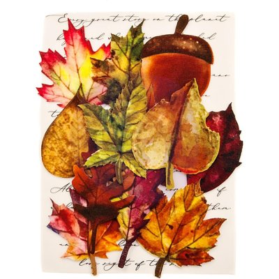 Prima Marketing Fabric Leaves - Fall Pine (12 pack)