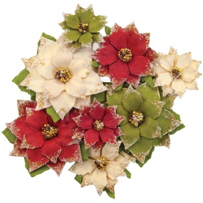 Prima Mulberry Paper Flowers - Christmas In The Country Tidings