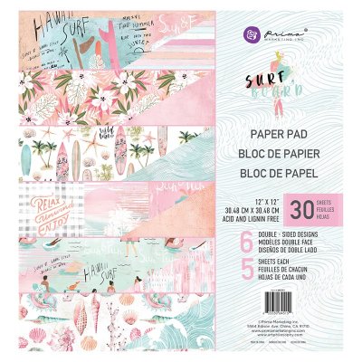 Prima 12"x12" Double-Sided Paper Pad - Surfboard (30 sheets)