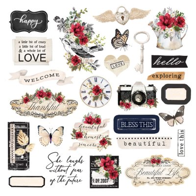 Prima Marketing Ephemera Pack - Magnolia Rouge Icons