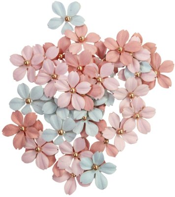 Prima Marketing Paper Flowers - Cherished Memories French Blue (48 pack)