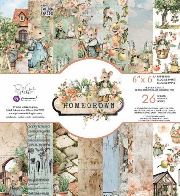 Prima Marketing 6”x6” Paper Pad - Homegrown by The 3 Girls Tale (26 sheets)