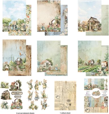 Prima Marketing 6”x8” Paper Pad - Homegrown by The 3 Girls Tale (15 sheets)