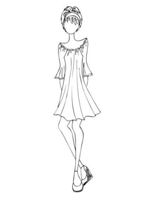 Prima Mixed Media Doll Cling Rubber Stamp - Doll With Peasant Dress