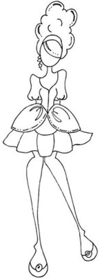 Prima Mixed Media Doll Cling Rubber Stamp - Mindy