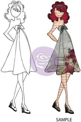 Prima Mixed Media Doll Cling Rubber Stamp - Kate