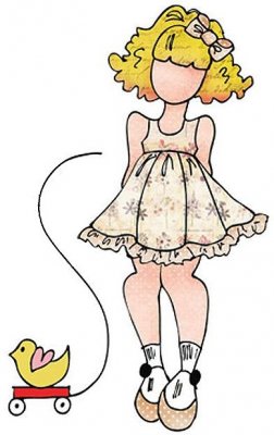 Prima Mixed Media Doll Cling Rubber Stamp - Little Girl